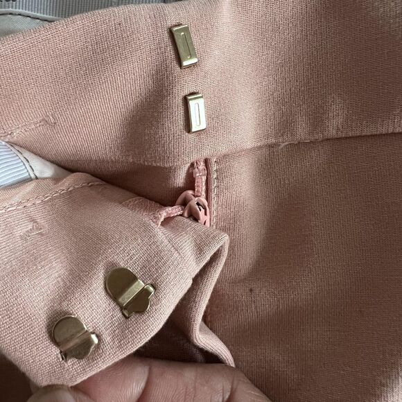 MaxMara Pants Women Small 26" Waist Pink Cropped Straight Dress Ankle Trousers - Picture 9 of 15